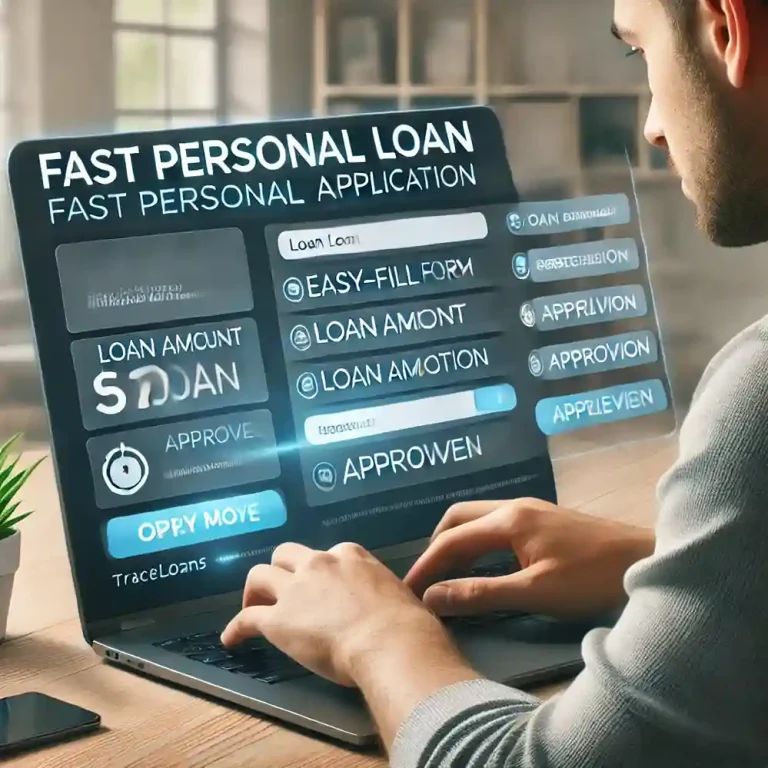 A borrower applying for a fast personal loan on Traceloans.com’s website.