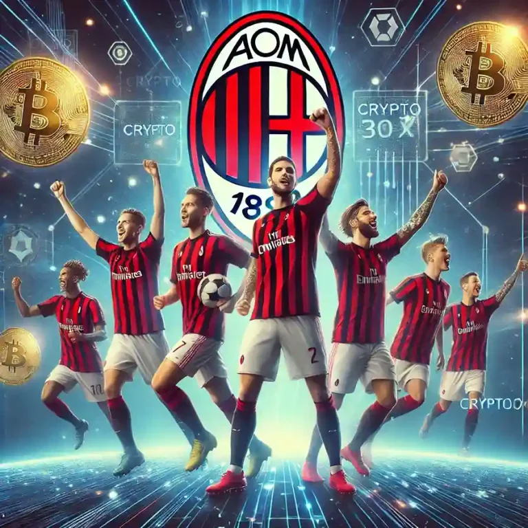 AC Milan & Crypto30x.com Partnership – AC Milan football players celebrating, representing the club’s collaboration with Crypto30x.com.