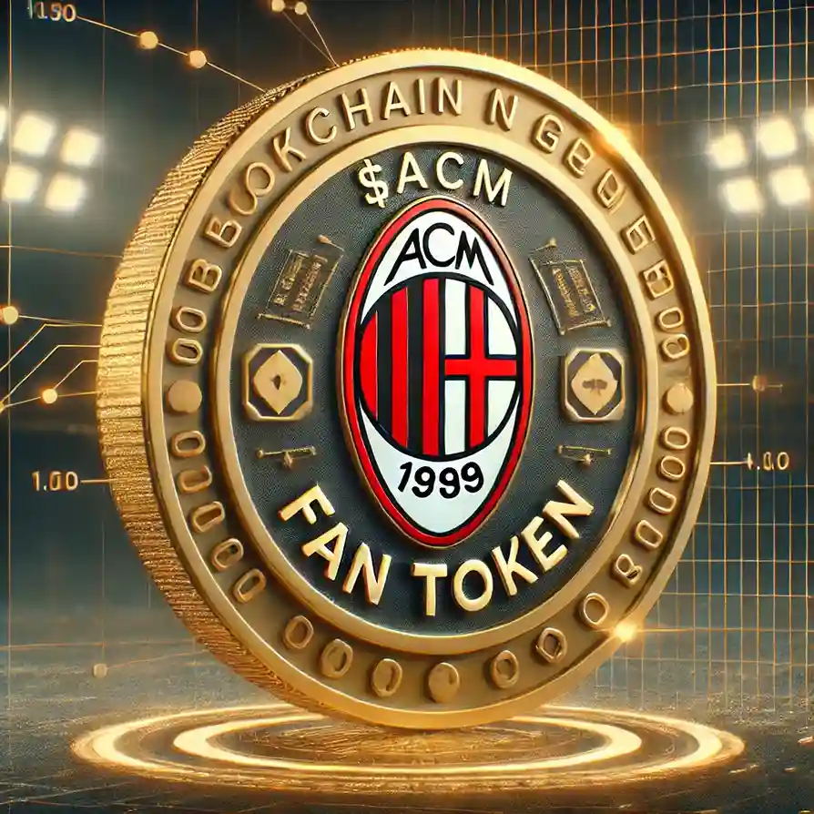 Fan Tokens in Football – A digital coin labeled "$ACM Fan Token," symbolizing blockchain-powered fan engagement.