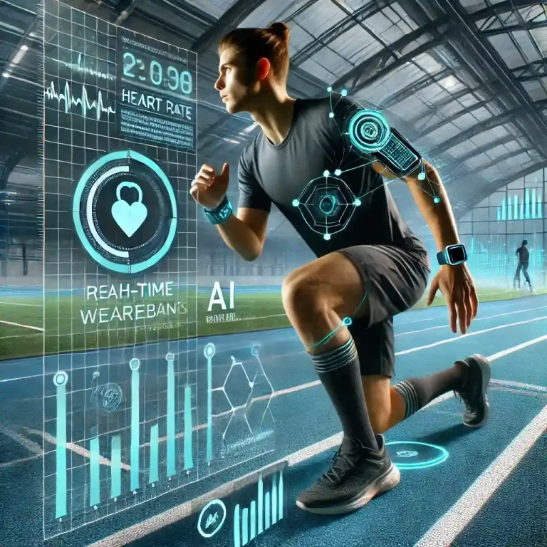 AI-Powered Training: Wearable tech and AI-driven analytics optimizing an athlete’s performance