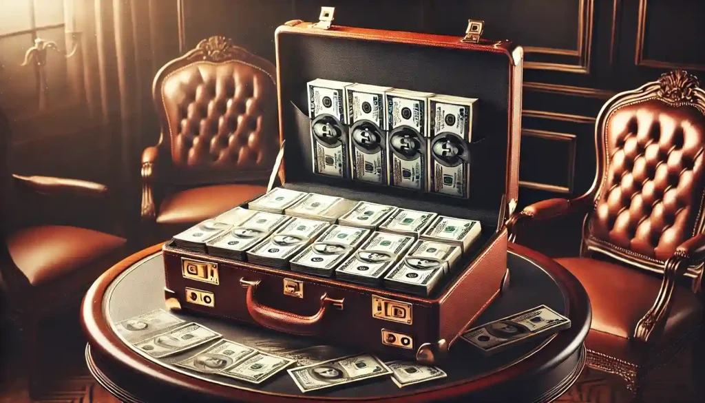 Millionaire Jackpot – "A briefcase full of cash representing the life-changing jackpot prize."