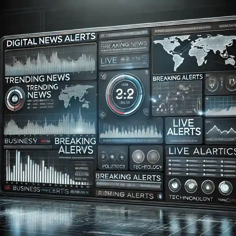 DigitalNewsAlerts.com dashboard displaying real-time news updates.